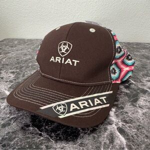 Ariat Hat Women’s SnapBack Brown Aztec Ariat Logo Geometric Hat Cap NEW